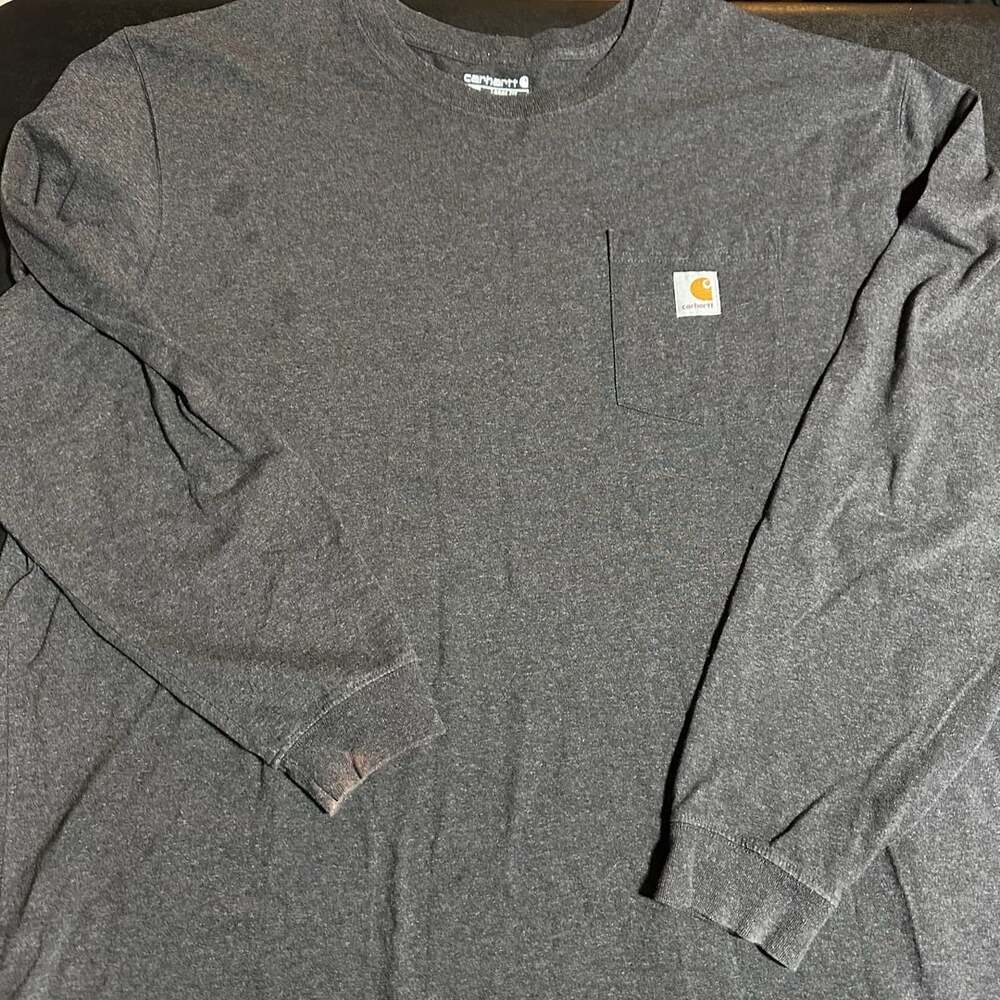 Carhartt Workwear Pocket Long Sleeve mens T-Shirt Size 3XL Tall Loose Fit Gray